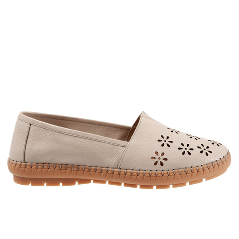 Trotters Rosie T2233-112 Womens Beige Leather Slip On Loafer Flats Shoes