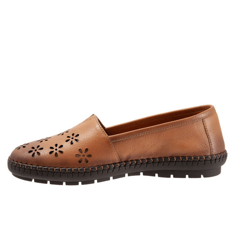 Trotters Rosie T2233-215 Womens Brown Leather Slip On Loafer Flats Shoes