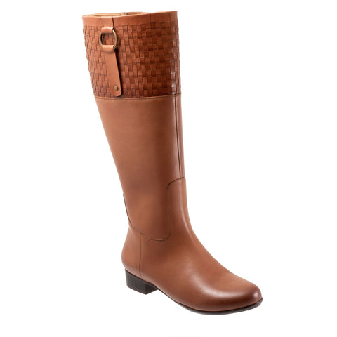 Trotters Morgan T2262-215 Womens Brown Leather Zipper Knee High Boots