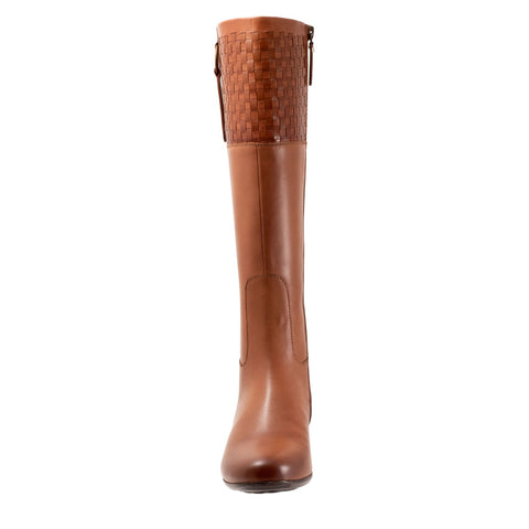 Trotters Morgan T2262-215 Womens Brown Leather Zipper Knee High Boots