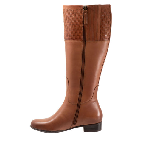 Trotters Morgan T2262-215 Womens Brown Leather Zipper Knee High Boots