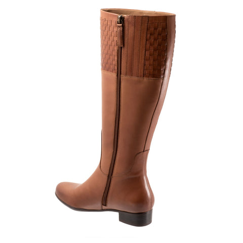 Trotters Morgan T2262-215 Womens Brown Leather Zipper Knee High Boots