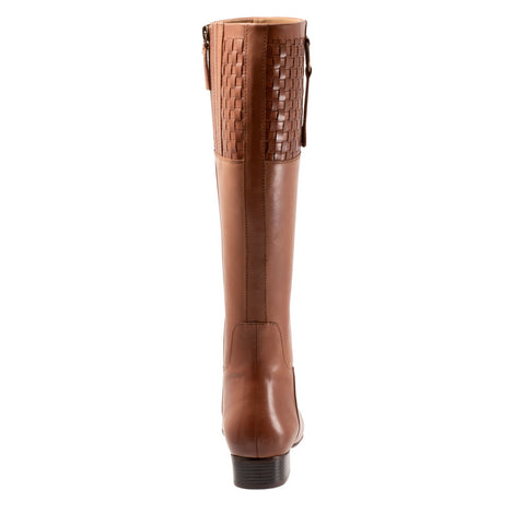 Trotters Morgan T2262-215 Womens Brown Leather Zipper Knee High Boots
