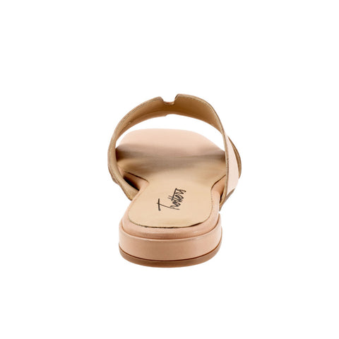 Trotters Nell T2316-130 Womens Beige Leather Slip On Slides Sandals Shoes
