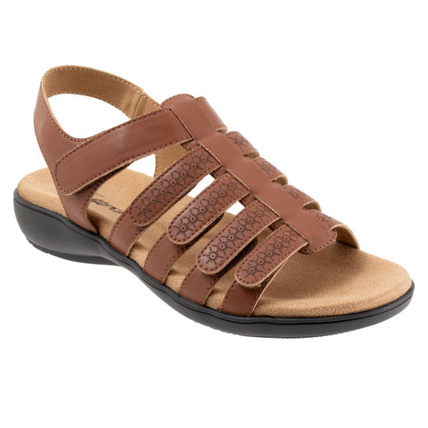 Trotters Tiki Laser T2322-215 Womens Brown Extra Wide Slingback Sandals Shoes
