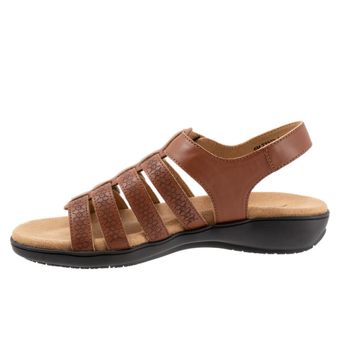 Trotters Tiki Laser T2322-215 Womens Brown Leather Slingback Sandals Shoes