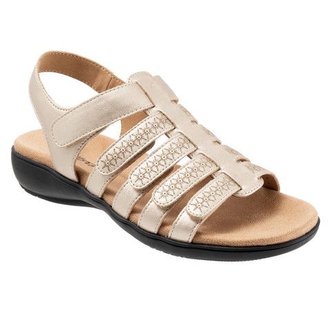 Trotters Tiki Laser T2322-719 Womens Beige Wide Slingback Sandals Shoes