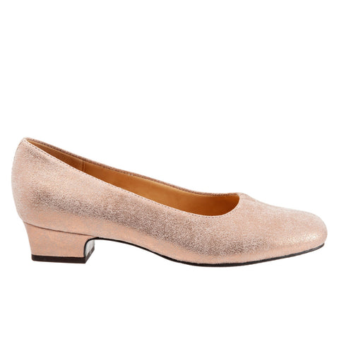 Trotters Doris T3235-726 Womens Pink Leather Slip On Pumps Heels Shoes