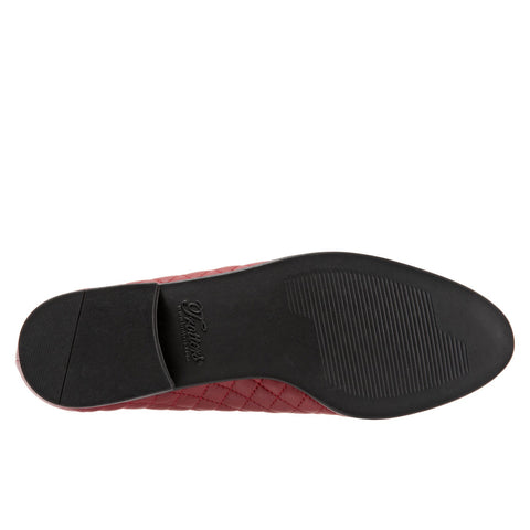 Trotters Liz T5158-632 Womens Red Leather Slip On Loafer Flats Shoes