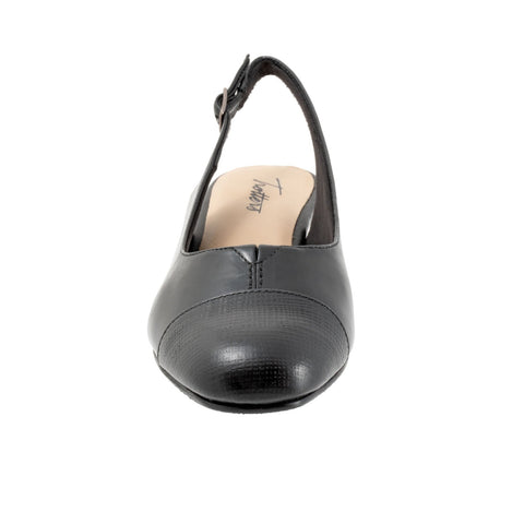 Trotters Dea T7001-057 Womens Black Extra Wide Slingback Heels Shoes