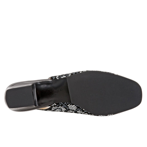 Trotters Dea T7001-092 Womens Black Wide Leather Slingback Heels Shoes