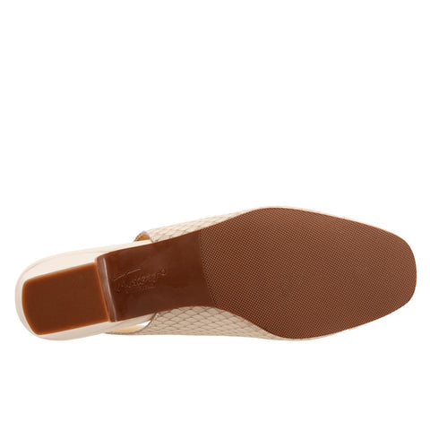 Trotters Dea T7001-128 Womens Beige Wide Leather Slingback Heels Shoes