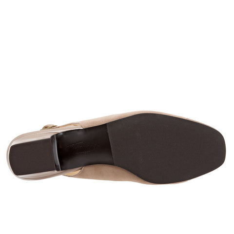 Trotters Dea T7001-135 Womens Brown Extra Wide Suede Slingback Heels Shoes