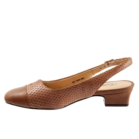 Trotters Dea T7001-294 Womens Brown Narrow Leather Slingback Heels Shoes