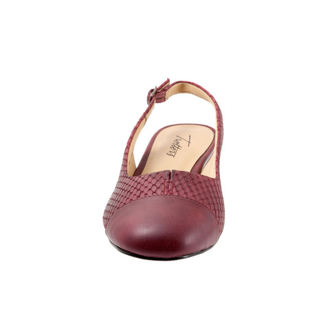 Trotters Dea T7001-627 Womens Burgundy Leather Heels Slingback Shoes