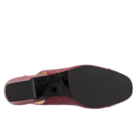 Trotters Dea T7001-627 Womens Burgundy Leather Heels Slingback Shoes