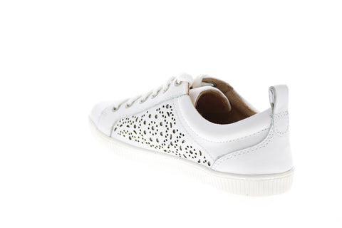 Earth Inc. Tangor Womens White Leather Lace Up Lifestyle Sneakers Shoes