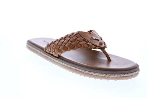 Tommy Bahama Salthom TB20M00006 Mens Brown Leather Flip-Flops Sandals Shoes
