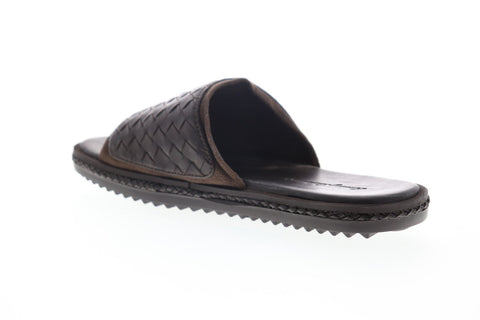 Tommy Bahama Short Crest Slide TB7F00161 Mens Brown Leather Slip On Slides Sandals Shoes