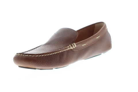 Tommy Bahama Pagota Mens Brown Leather Casual Dress Slip On Loafers Shoes