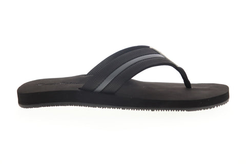 Tommy Bahama Taheeti TB7S00067 Mens Black Leather Flip-Flops Sandals Shoes