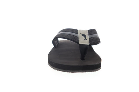 Tommy Bahama Taheeti TB7S00067 Mens Black Leather Flip-Flops Sandals Shoes