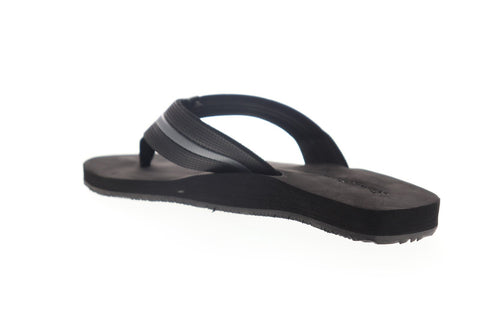 Tommy Bahama Taheeti TB7S00067 Mens Black Leather Flip-Flops Sandals Shoes