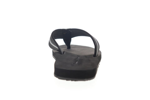 Tommy Bahama Taheeti TB7S00067 Mens Black Leather Flip-Flops Sandals Shoes