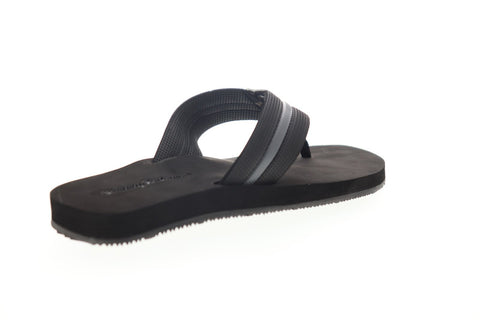 Tommy Bahama Taheeti TB7S00067 Mens Black Leather Flip-Flops Sandals Shoes