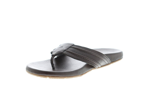 Tommy Bahama Mayaguana Mens Brown Leather Flip Flops Slip On Sandals Shoes