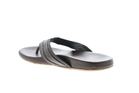 Tommy Bahama Mayaguana Mens Brown Leather Flip Flops Slip On Sandals Shoes