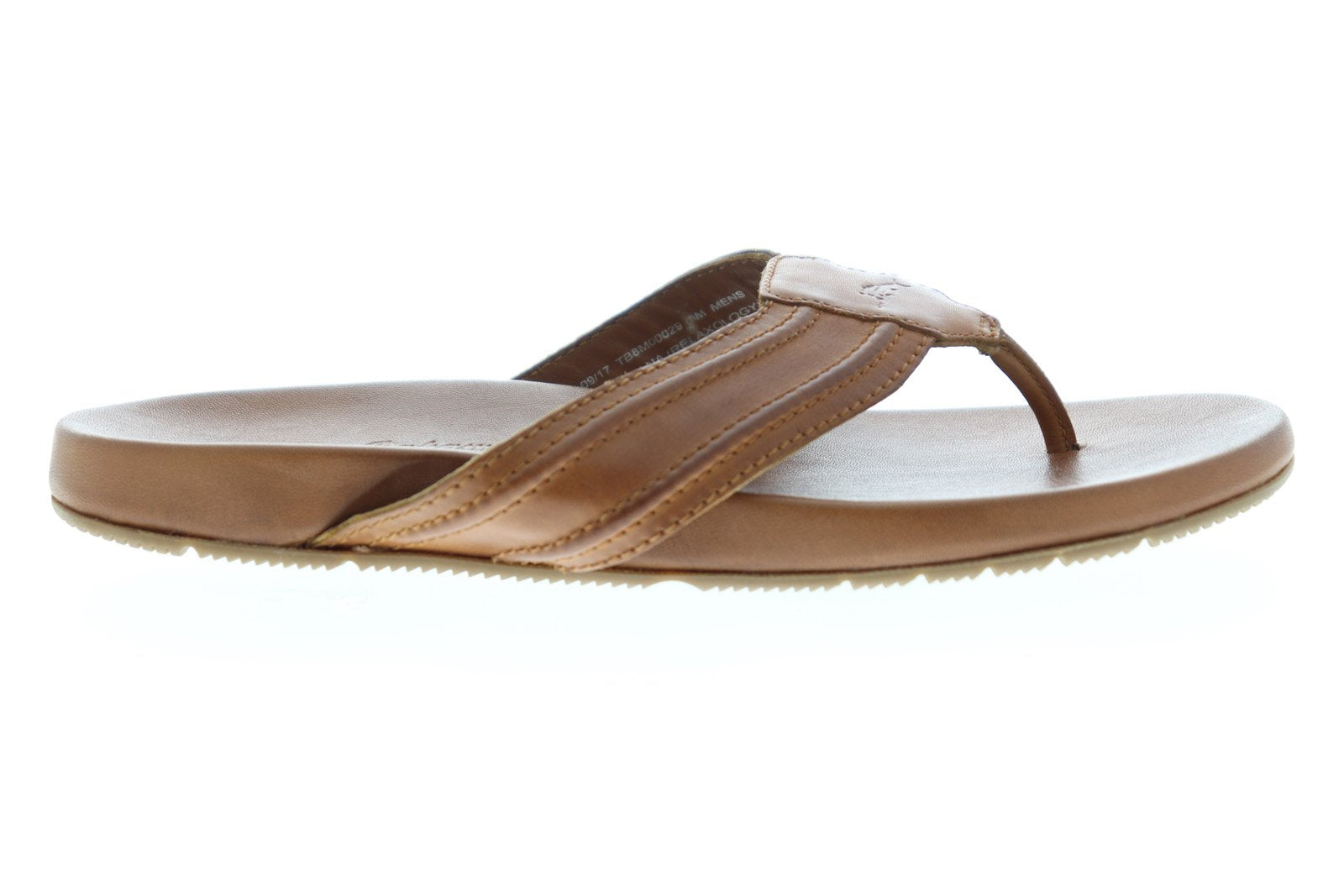 Tommy Bahama Mayaguana Relaxology Brown Tan Leather Thong Flip Flops Sandals Men Tommy Bahama Mayaguana TB8M00029 Mens Brown Thong Flip-Flops  main image 2