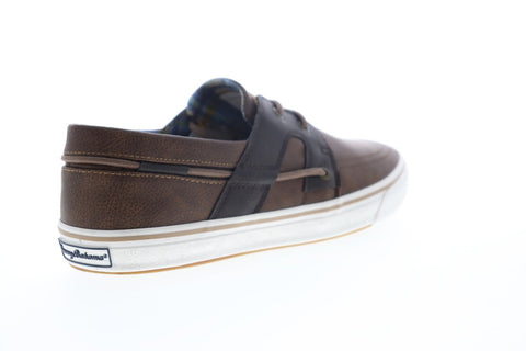 Tommy Bahama Stripe Breaker TB9M00225 Mens Brown Leather Casual Boat Shoes