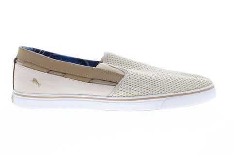 Tommy Bahama Jaali TB9M10060 Mens Beige Canvas Slip On Casual Loafers Shoes