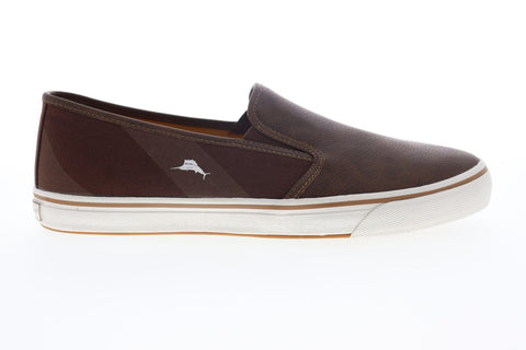 Tommy Bahama Pascale TB9M10149 Mens Brown Leather Slip On Sneakers Shoes
