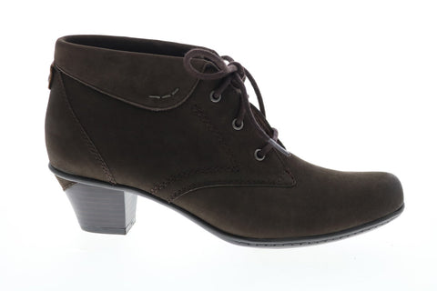 Earth Teak Boot Womens Brown Suede Lace Up Ankle & Booties Boots