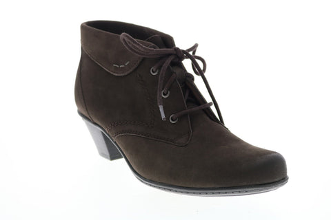 Earth Teak Boot Womens Brown Suede Lace Up Ankle & Booties Boots