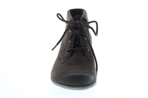 Earth Teak Boot Womens Brown Suede Lace Up Ankle & Booties Boots