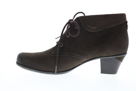 Earth Teak Boot Womens Brown Suede Lace Up Ankle & Booties Boots