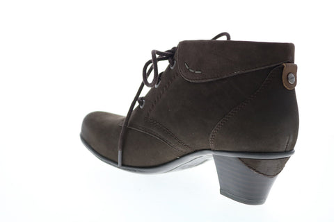 Earth Teak Boot Womens Brown Suede Lace Up Ankle & Booties Boots