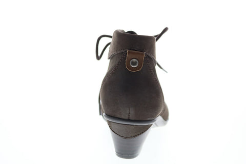 Earth Teak Boot Womens Brown Suede Lace Up Ankle & Booties Boots