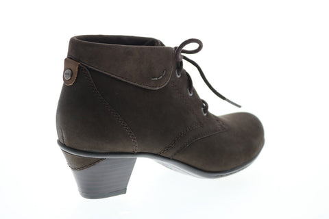 Earth Teak Boot Womens Brown Suede Lace Up Ankle & Booties Boots