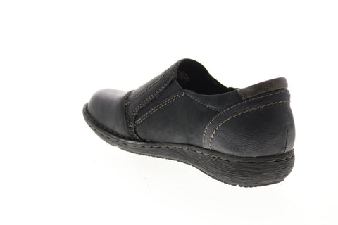 Earth Origins Tamara Teri Womens Black Leather Slip On Loafer Flats Shoes