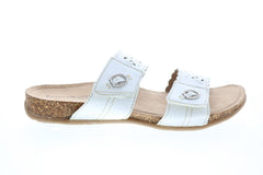 Earth Origins Tessa Womens White Leather Strap Sandals Shoes