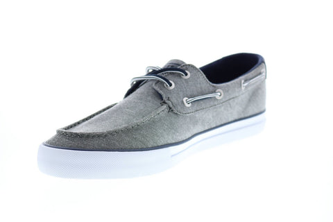 Tommy Hilfiger Petes TMPETES Mens Gray Canvas Loafers & Slip Ons Boat Shoes