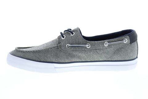 Tommy Hilfiger Petes TMPETES Mens Gray Canvas Loafers & Slip Ons Boat Shoes