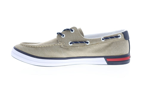 Tommy Hilfiger Realm 2 TMREALM2 Mens Beige Canvas Casual Lace Up Boat Shoes