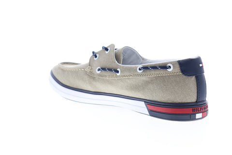 Tommy Hilfiger Realm 2 TMREALM2 Mens Beige Canvas Casual Lace Up Boat Shoes