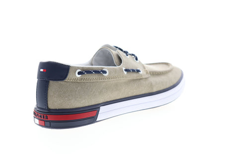 Tommy Hilfiger Realm 2 TMREALM2 Mens Beige Canvas Casual Lace Up Boat Shoes