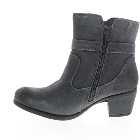 Earth Origins Tori Womens Gray Wide Suede Zipper Ankle & Booties Boots